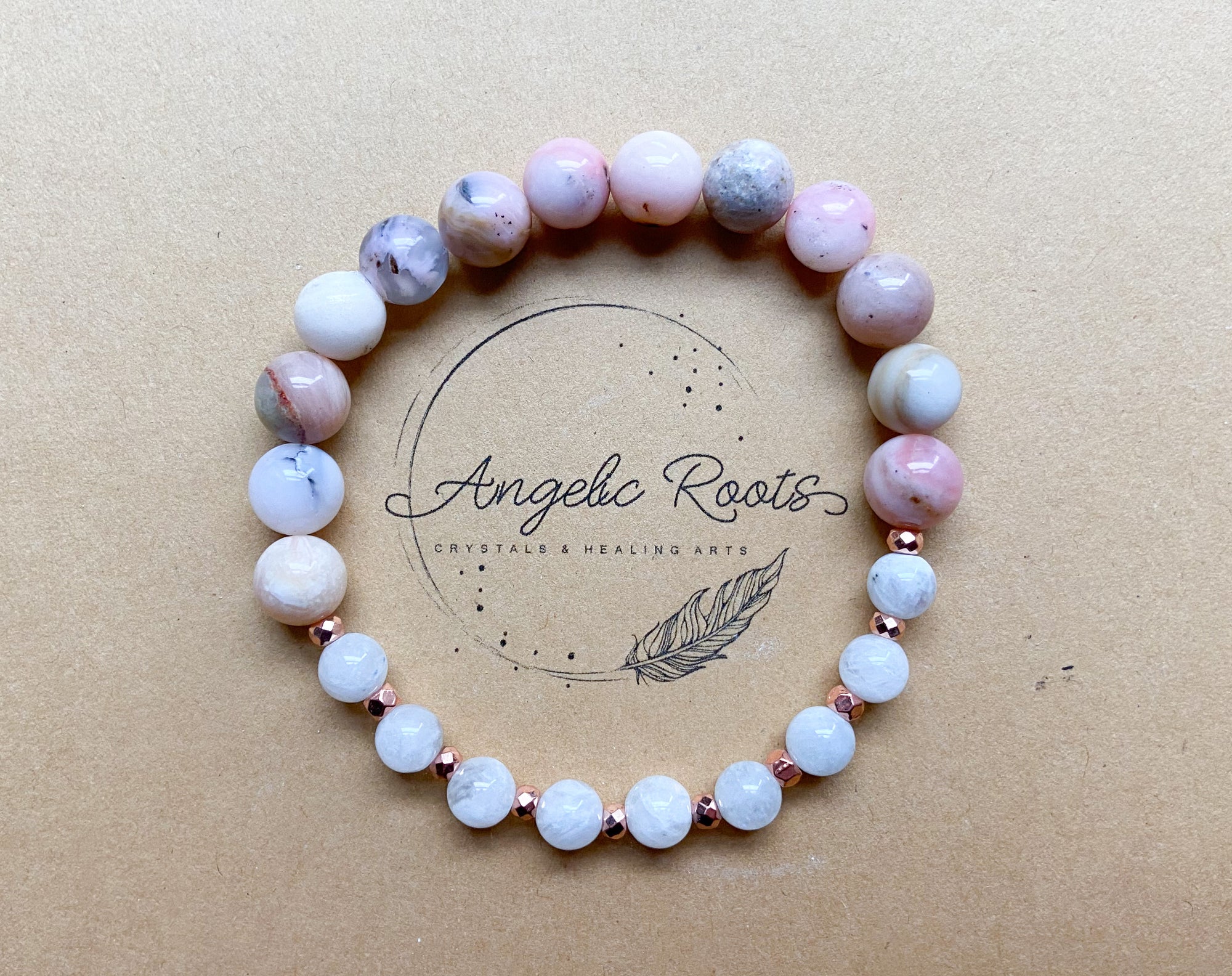 Pink Opal & Rainbow Moonstone || Reiki Infused