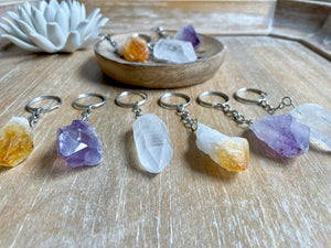 Raw Crystal Keychain