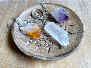 Raw Crystal Keychain