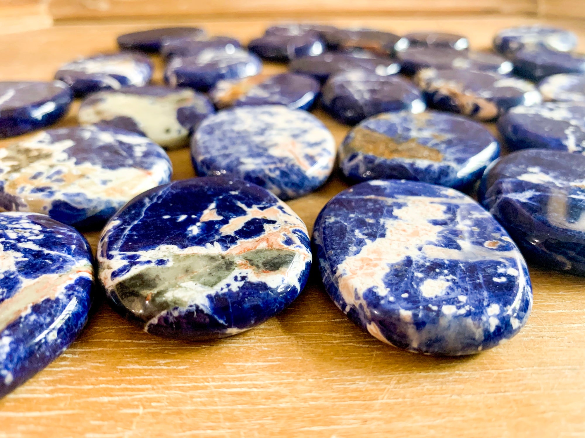 Sodalite Flat Palm Stone