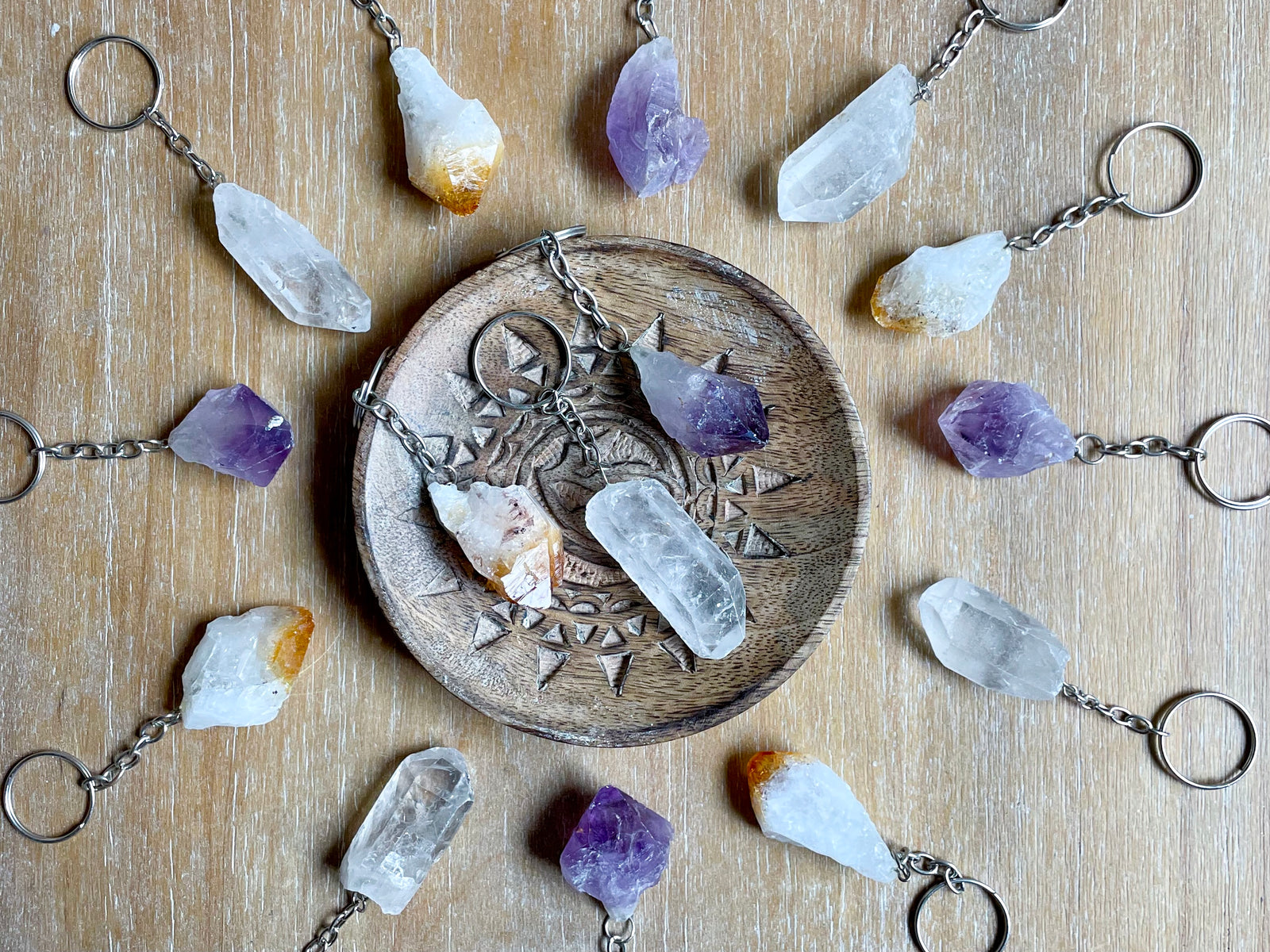 Raw Crystal Keychain
