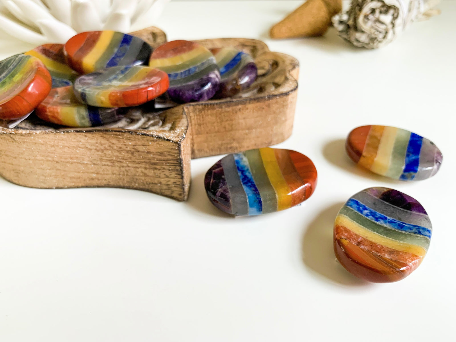 Seven Chakra Worry Stone