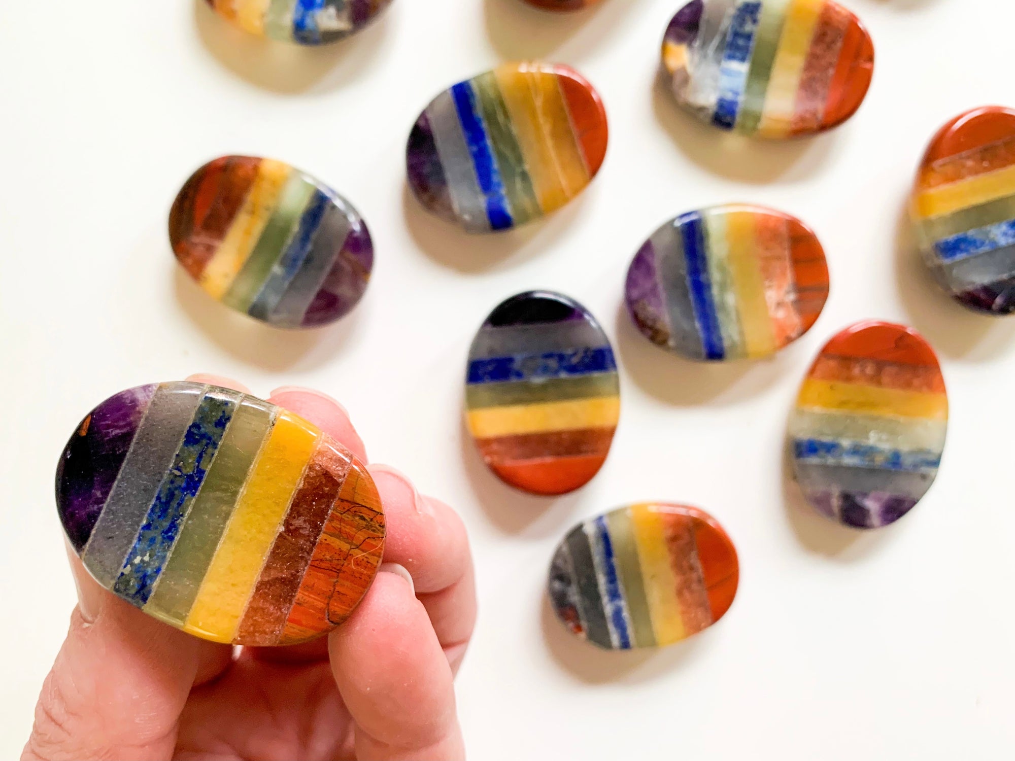 Seven Chakra Worry Stone
