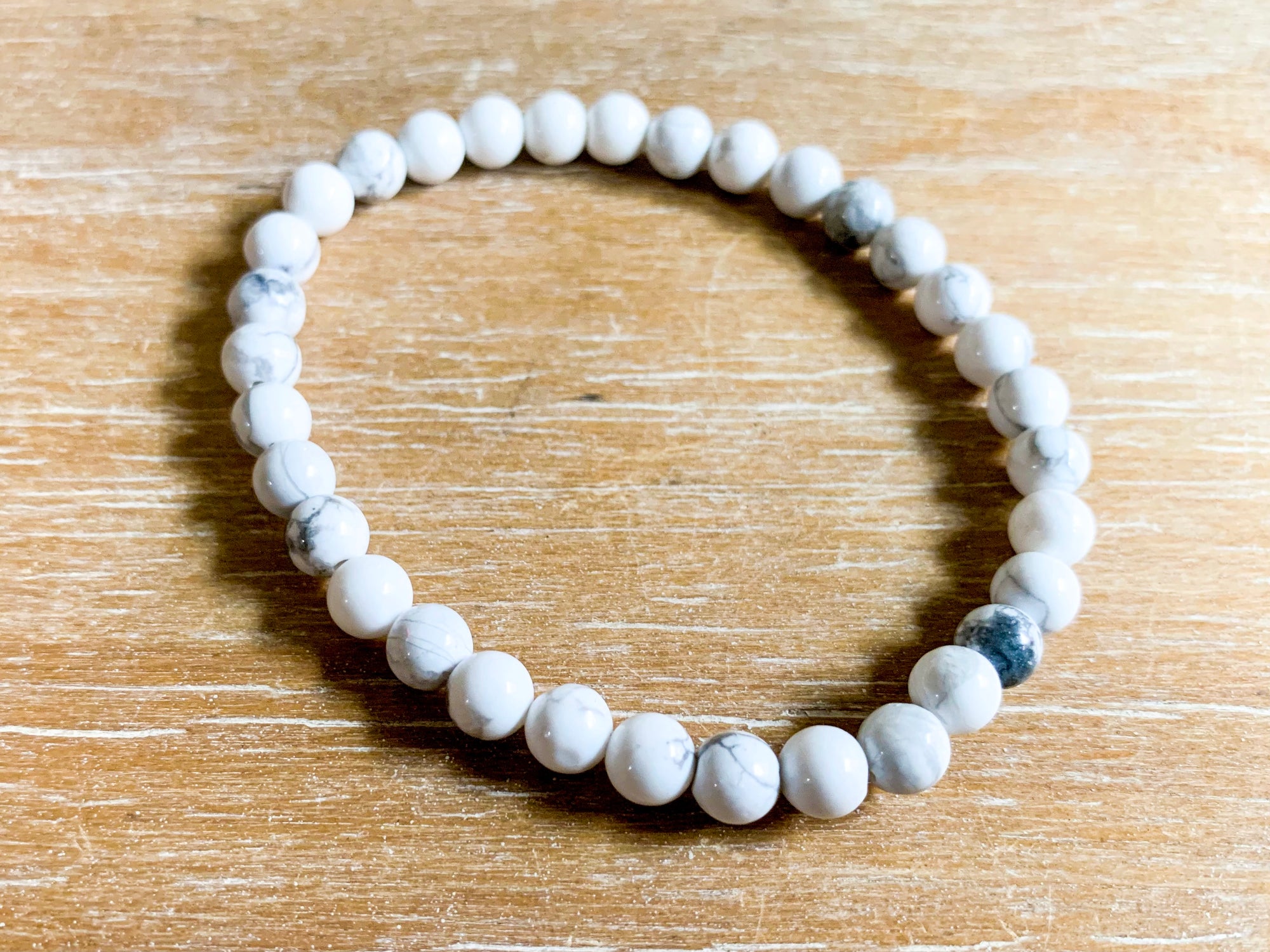 Howlite 6mm Beaded Bracelet || Reiki Infused