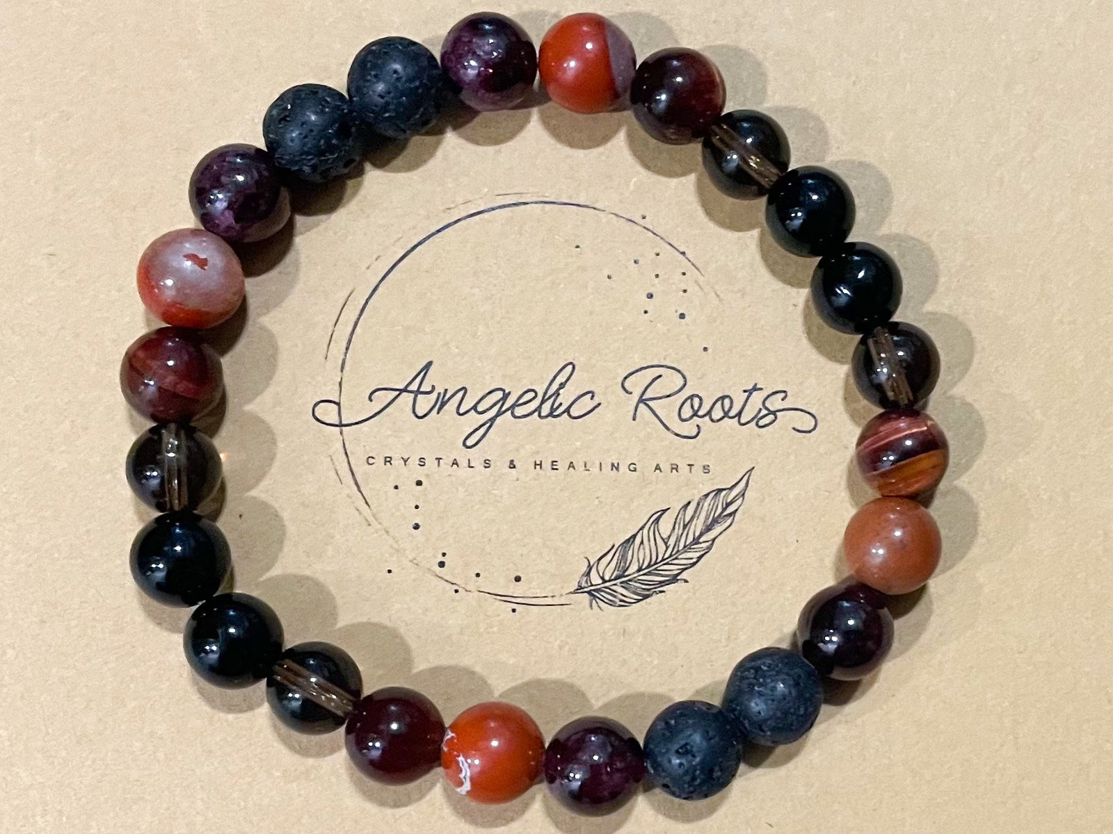 Root Chakra || Smoky Quartz, Garnet, Red Tiger's Eye & Red Brecciated Jasper || 8mm & 6mm