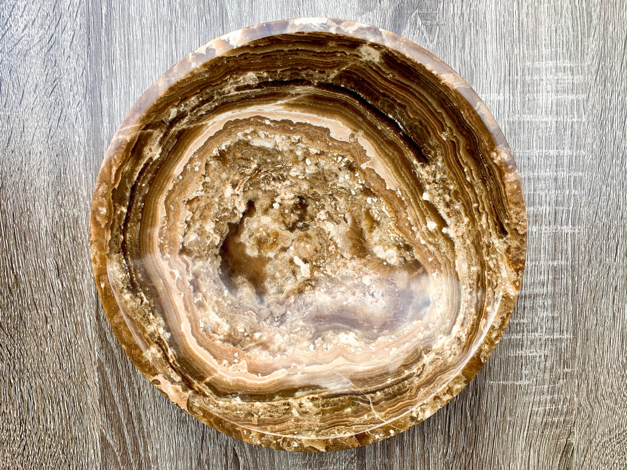 Aragonite Carved Bowl - Small