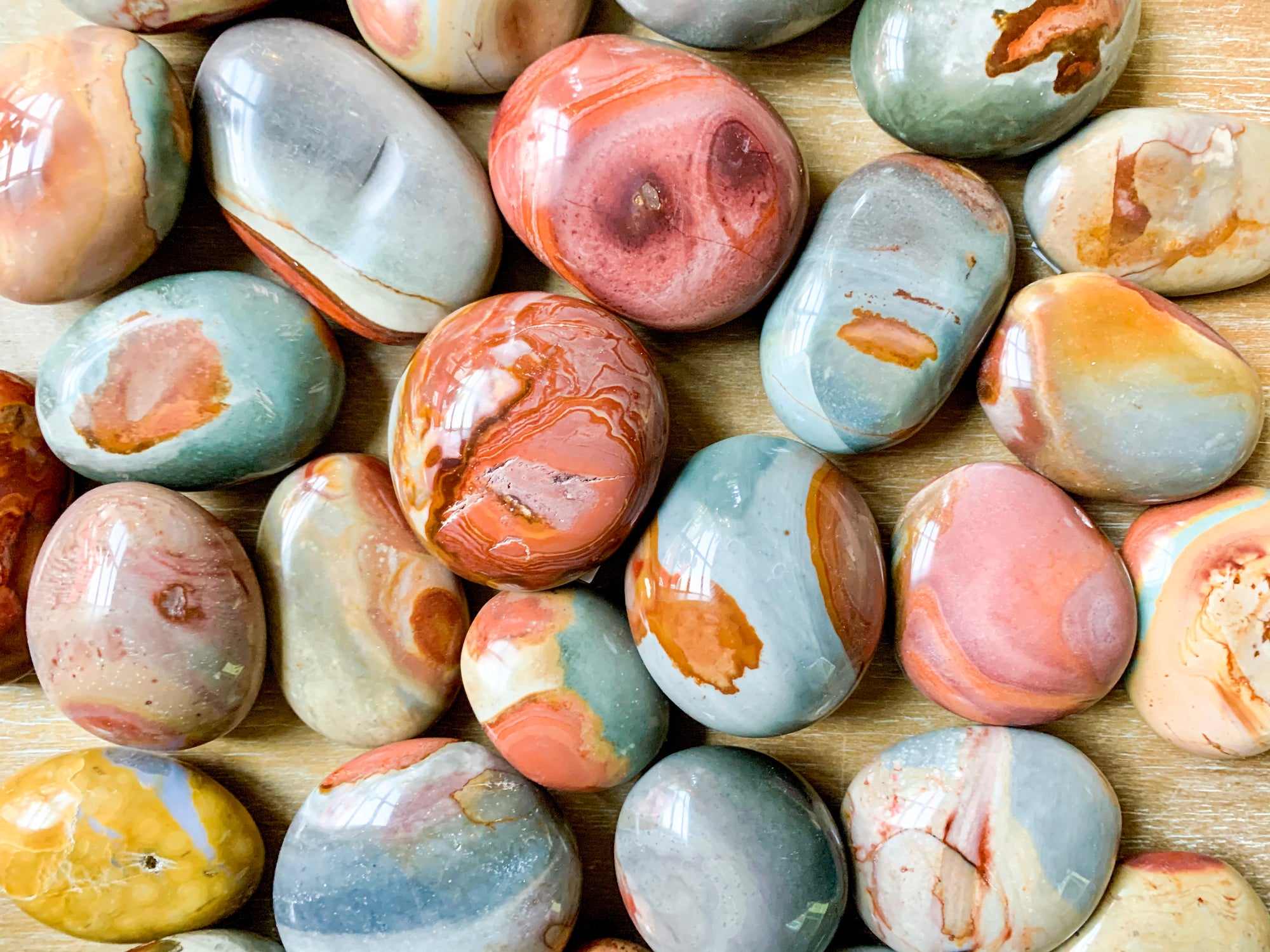 Polychrome Jasper Palm Stone