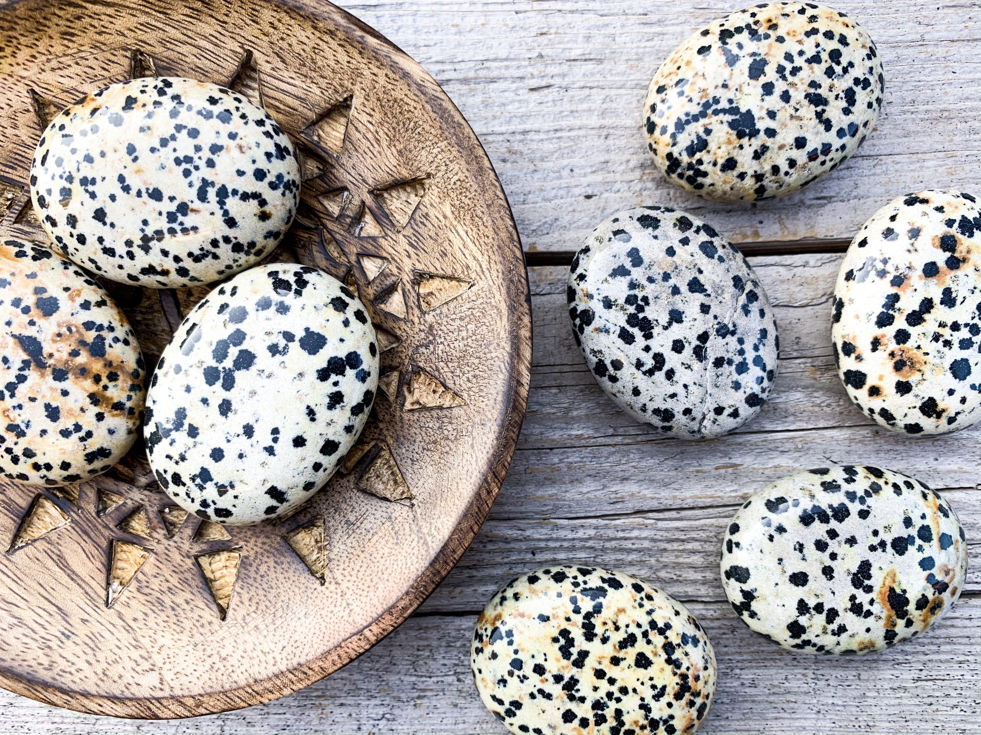 Dalmatian Jasper Palm Stone