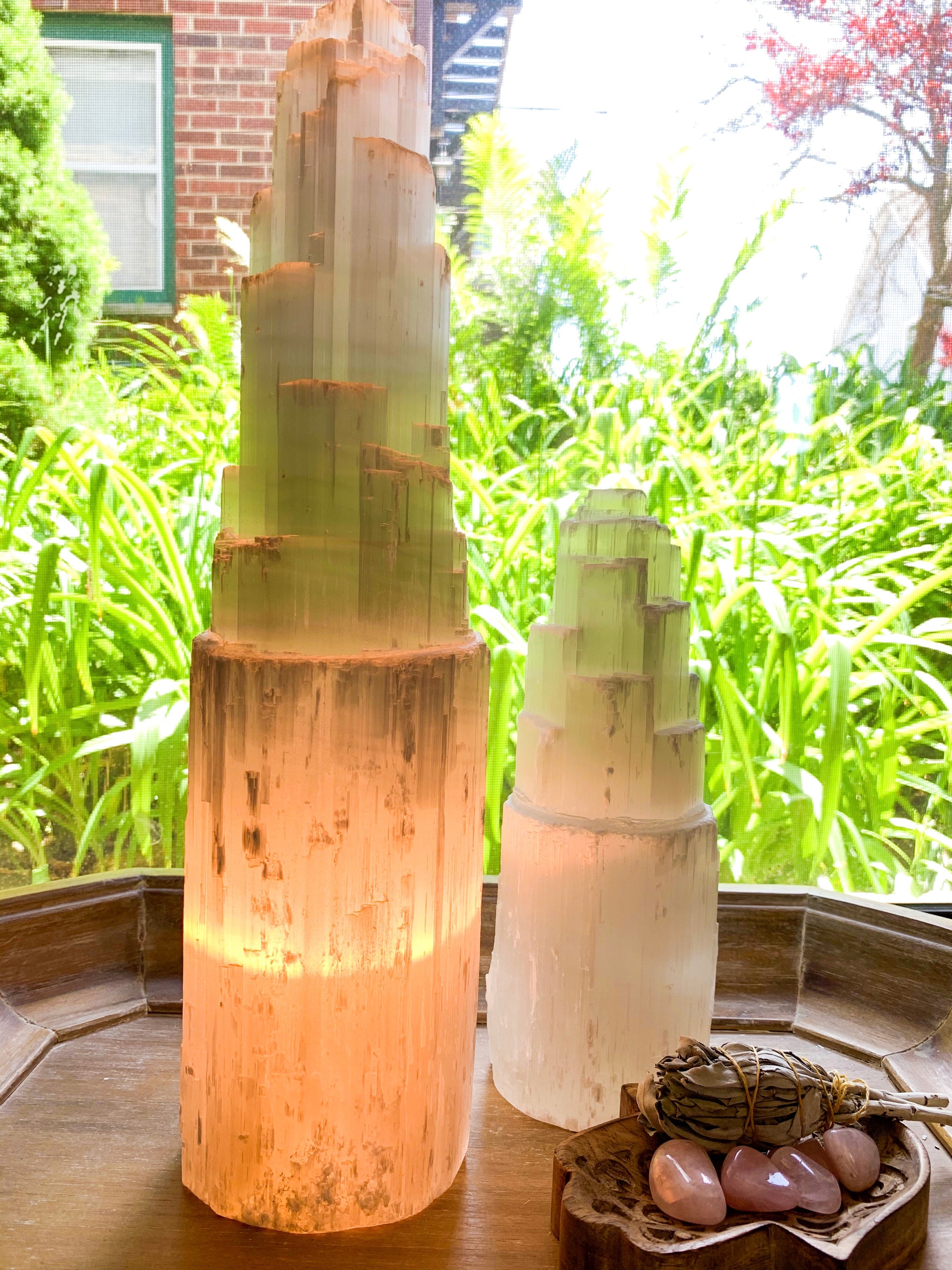 Selenite Tower Lamp