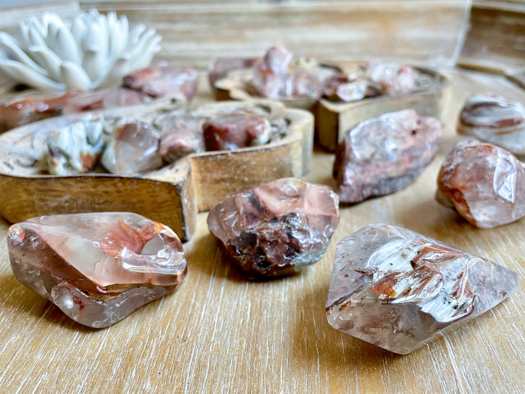 Amphibole Quartz Polished Points