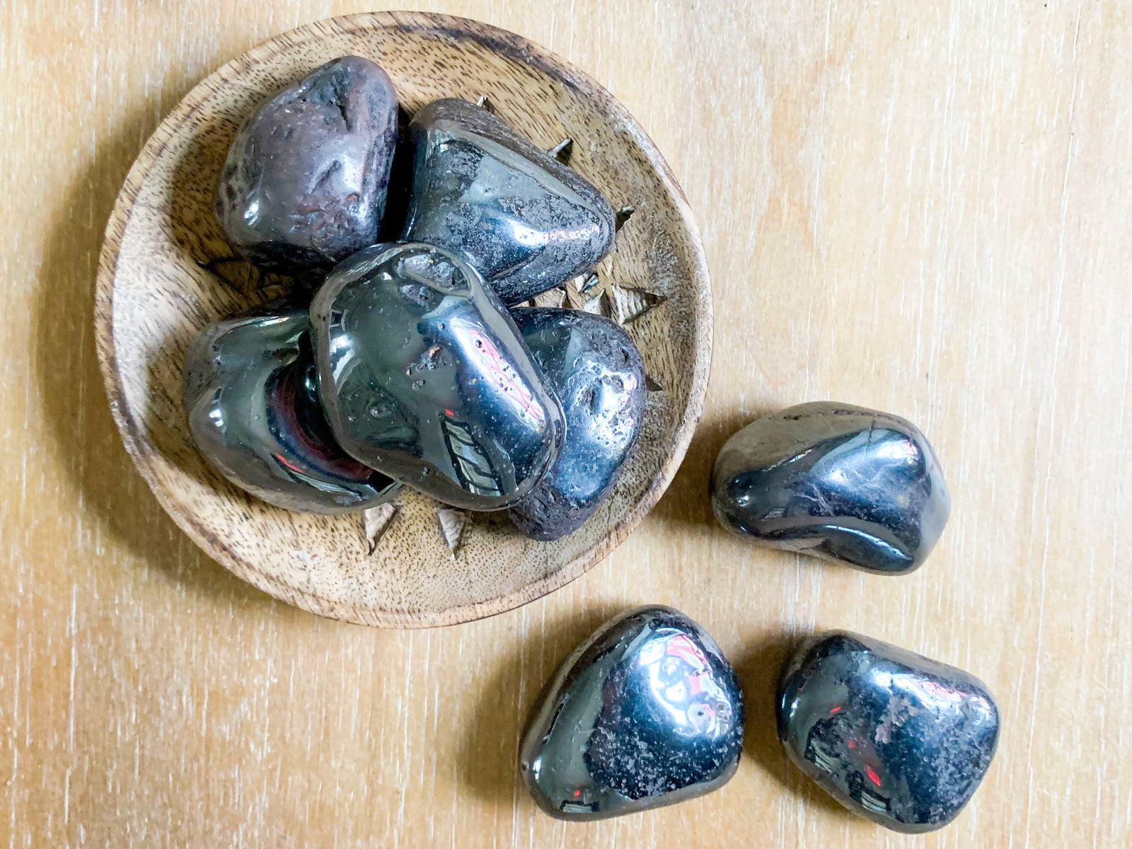 Hematite Tumbled Stone Palm Stone