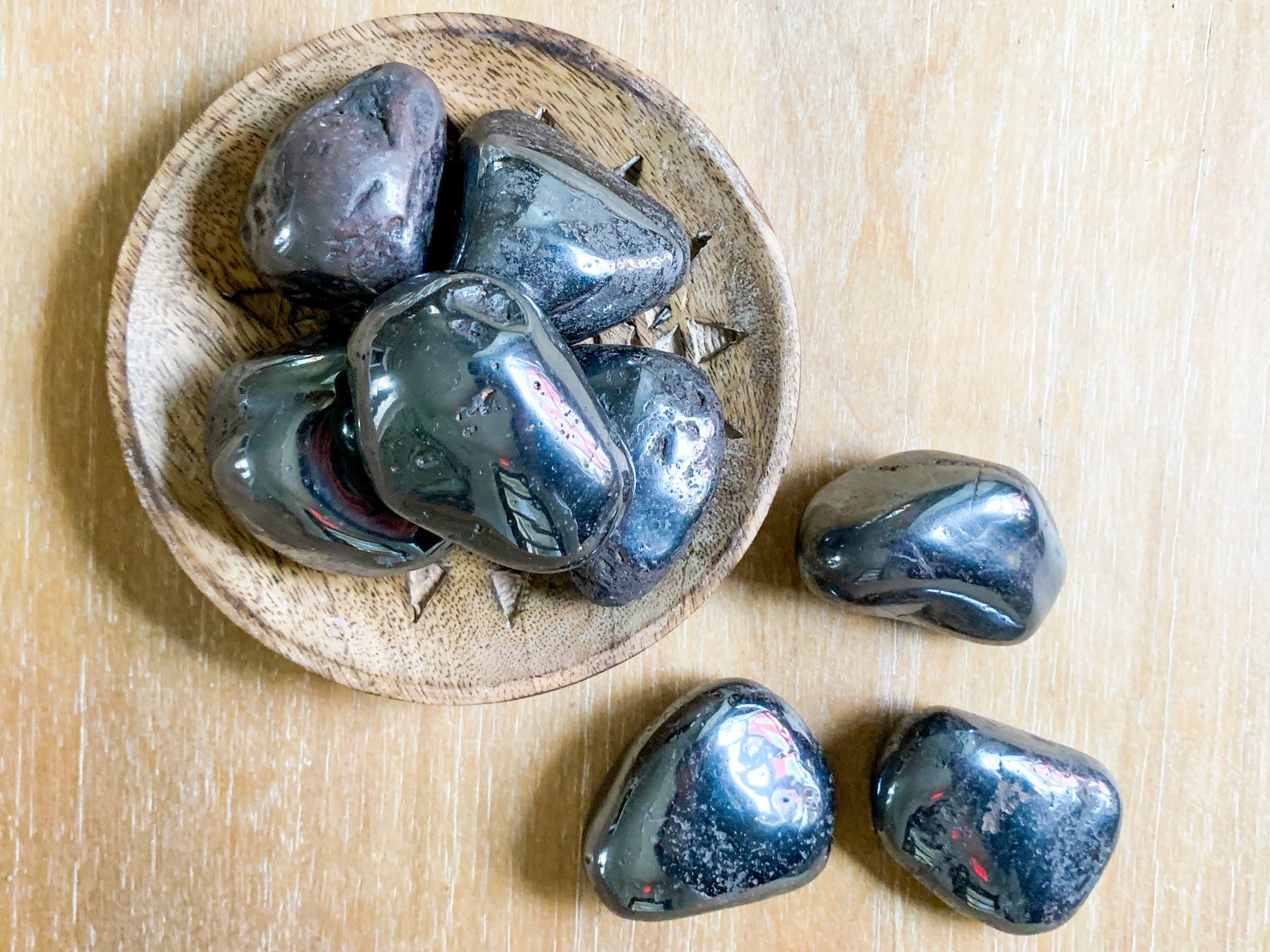 Hematite Tumbled Palm Stone