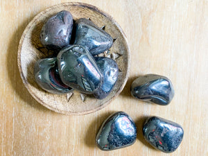 Hematite Tumbled Palm Stone