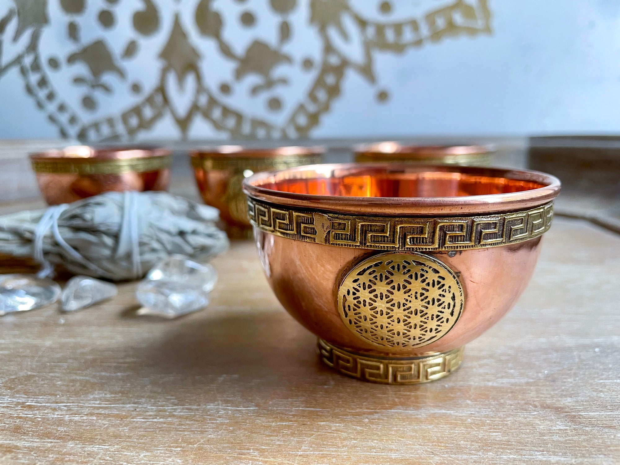 Copper Offering Bowl || 3" - Flower of Life