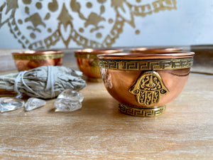 Copper Offering Bowl || 3" - Hamsa