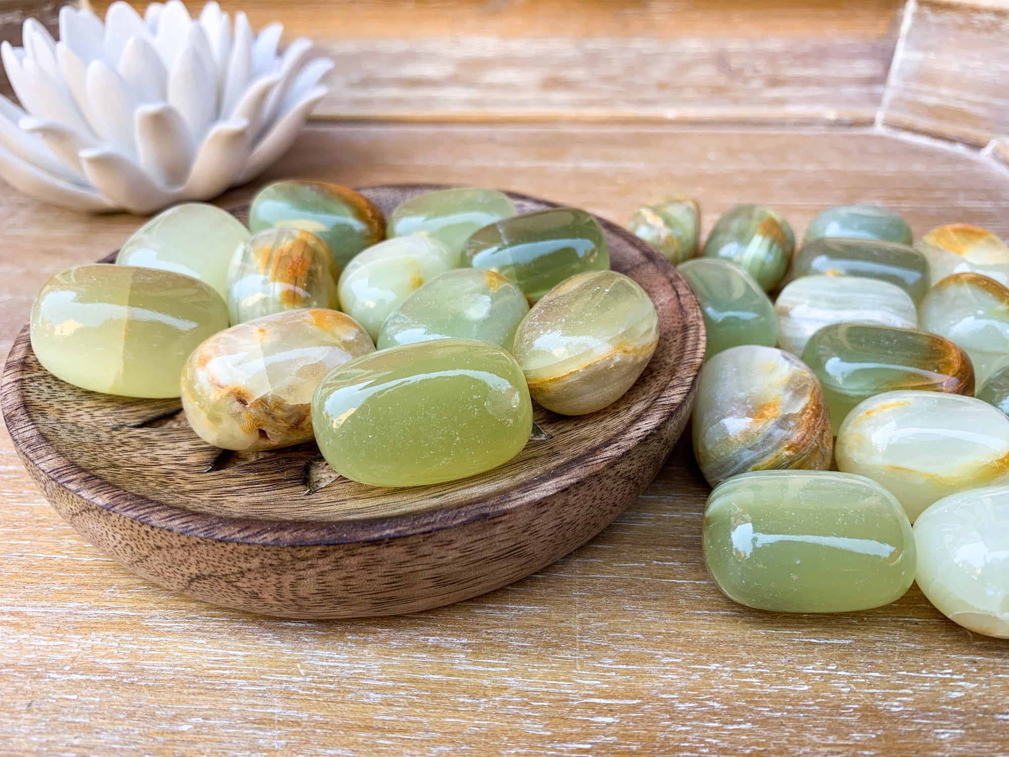 Green Calcite Tumbled Stone