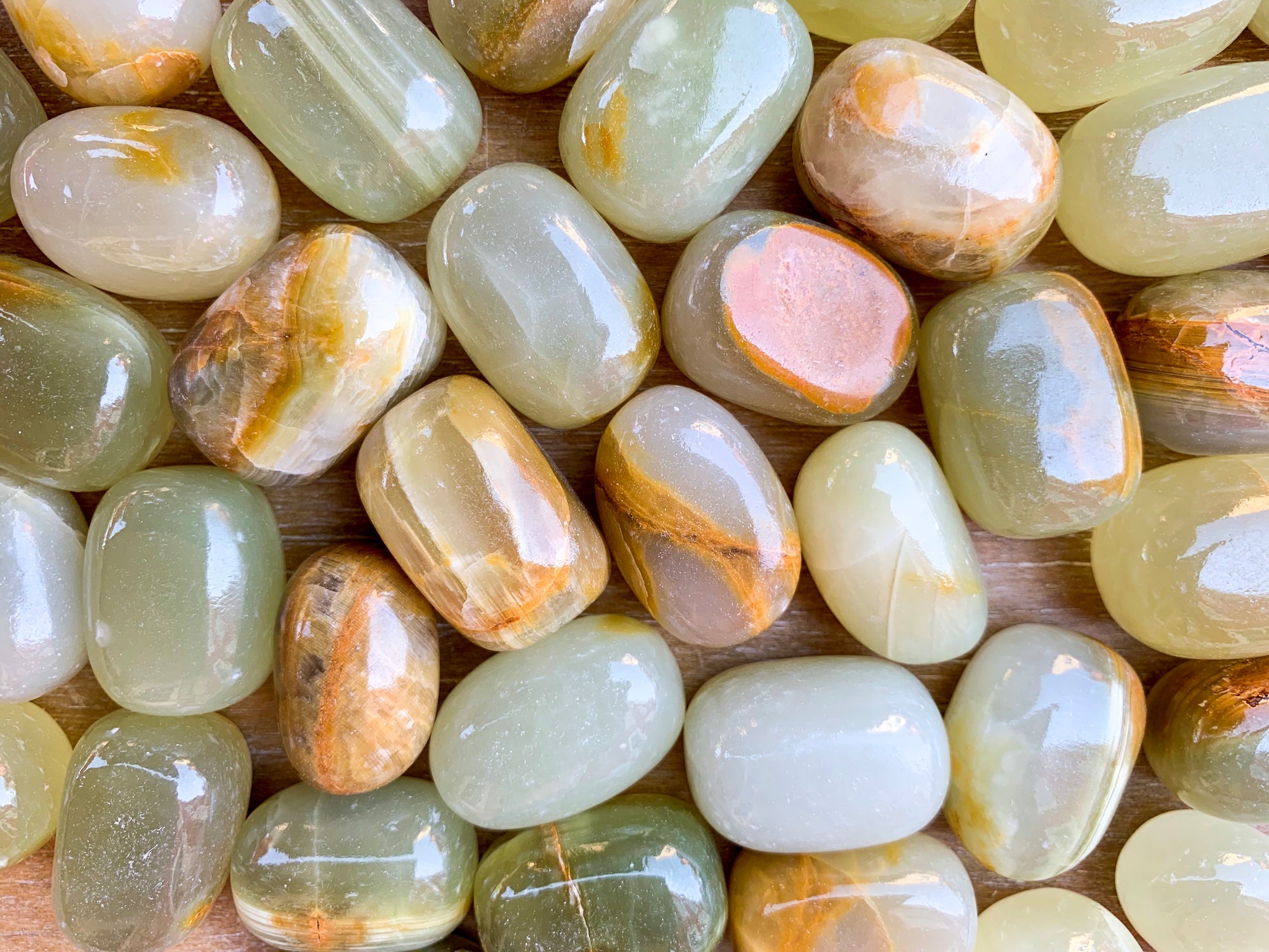 Green Calcite Tumbled Stone