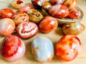 Carnelian Puffy Palm Stone