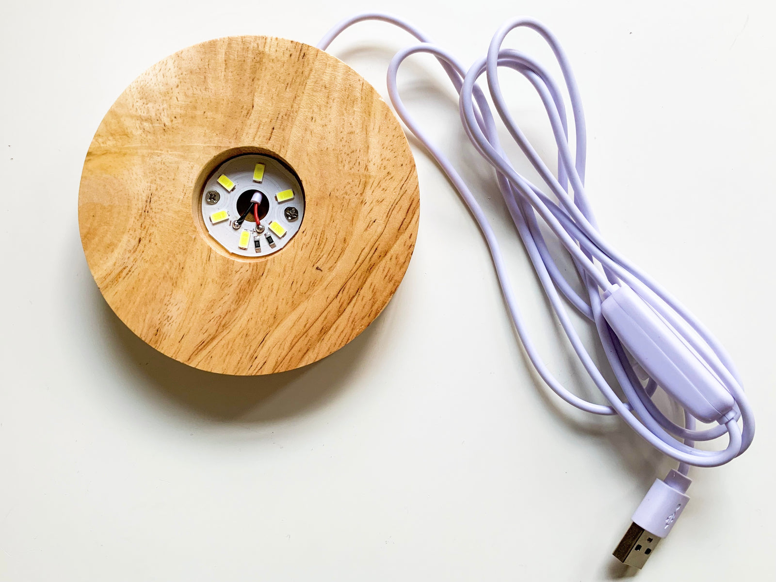 Wooden Crystal & Sphere Holder Light