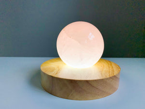 Wooden Crystal & Sphere Holder Light
