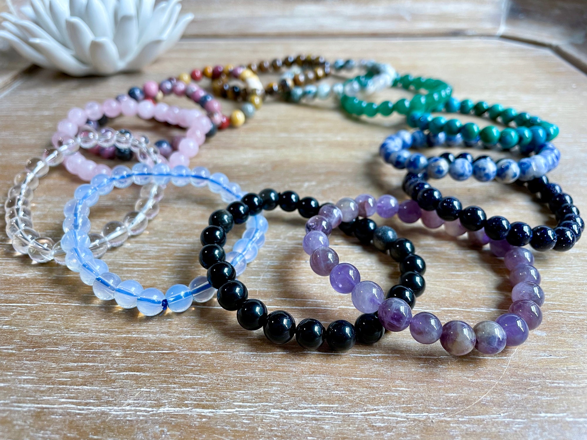 Crystal Beaded Bracelet 8mm || Reiki Infused