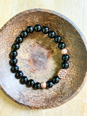 Onyx & Copper Beaded Bracelet || Reiki Infused