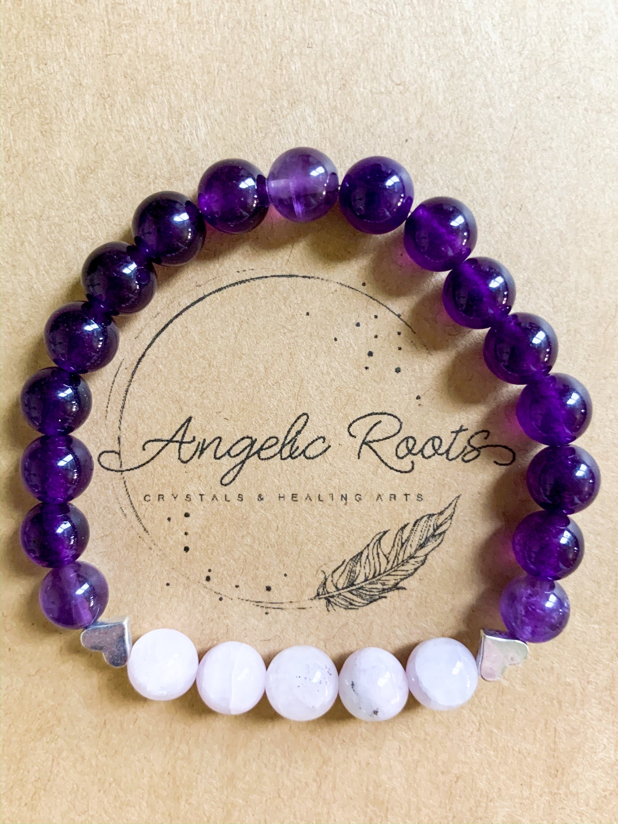 Kunzite & Amethyst Beaded Bracelet || Reiki Infused