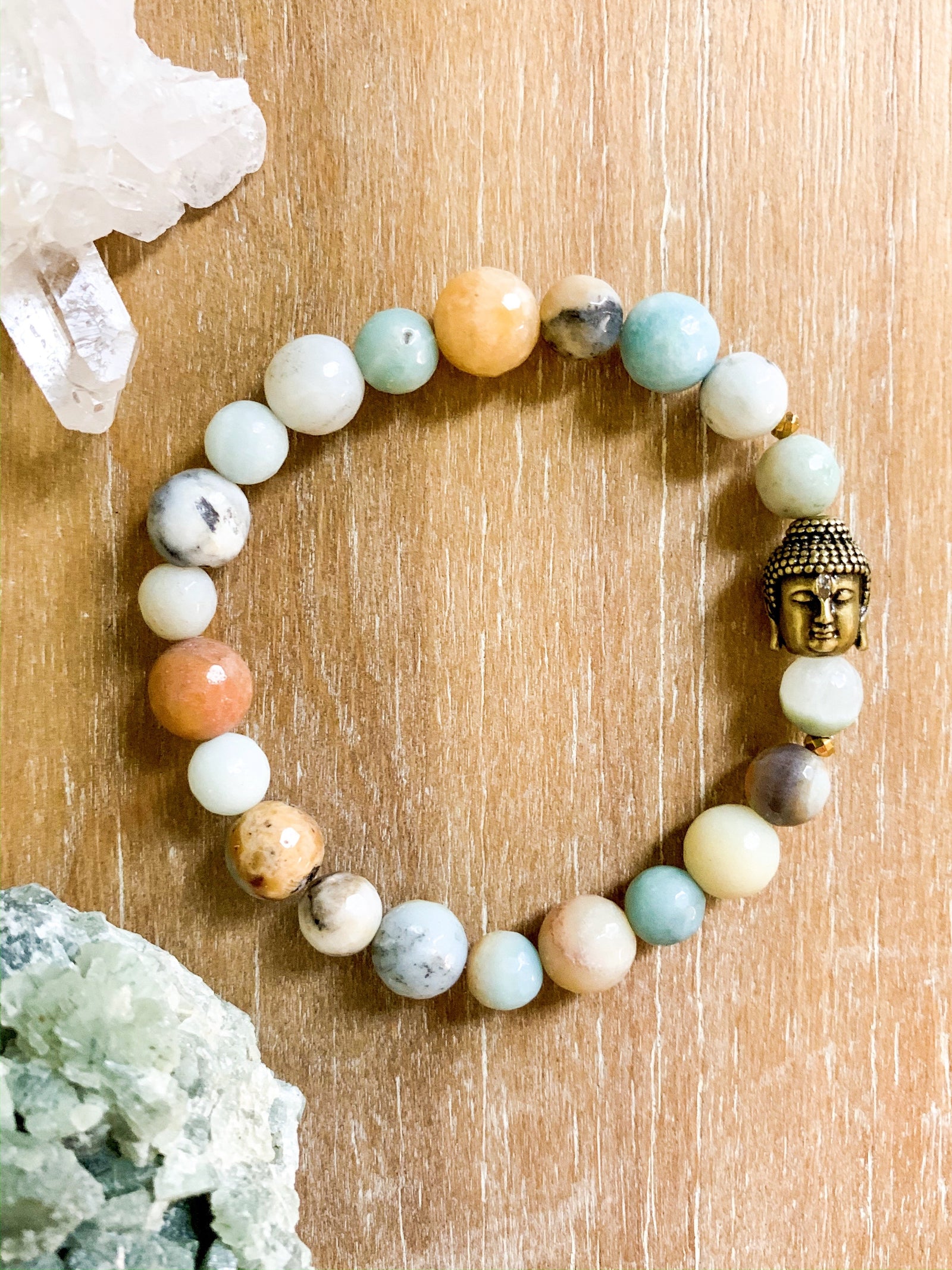 Amazonite & Buddha Beaded Bracelet || Reiki Infused