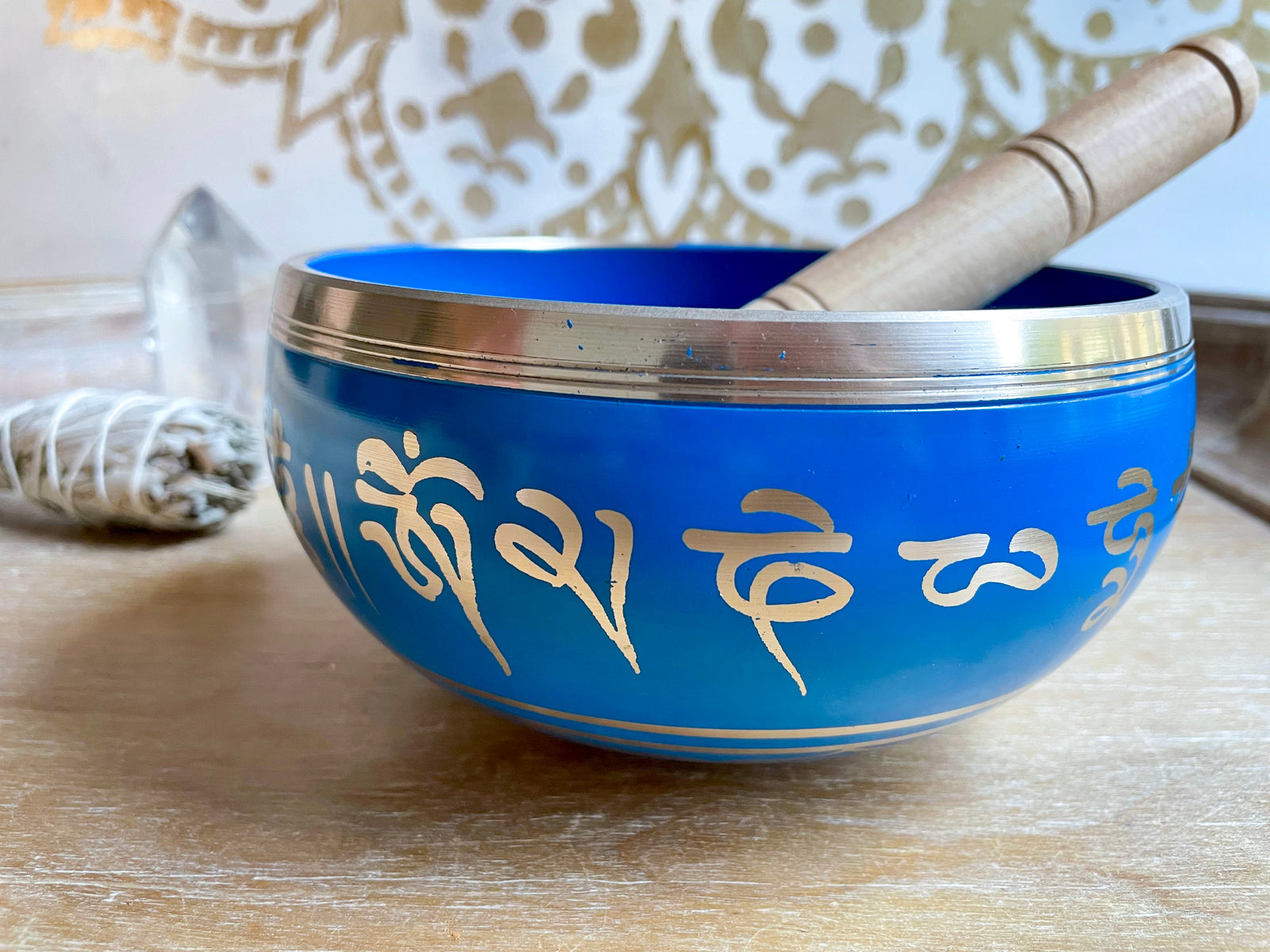 Blue Brass Singing Bowl || 6 inch