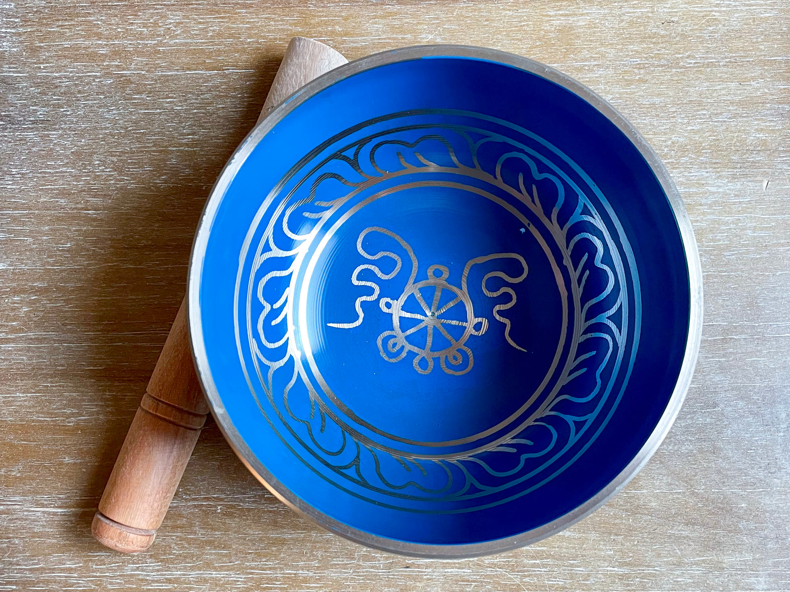 Blue Brass Singing Bowl || 6 inch