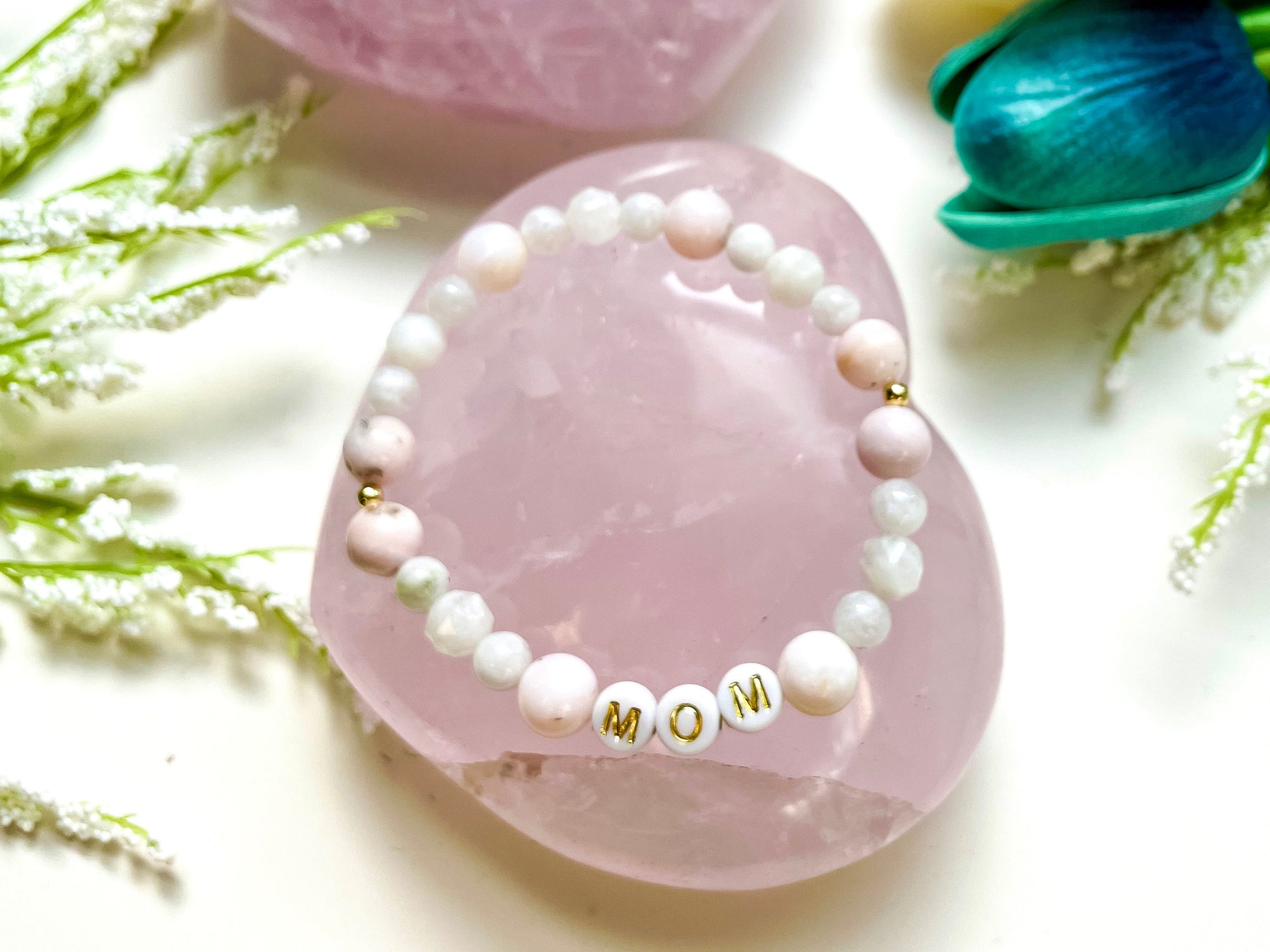MOM Moonstone Bracelet || Reiki Infused - Pink Opal