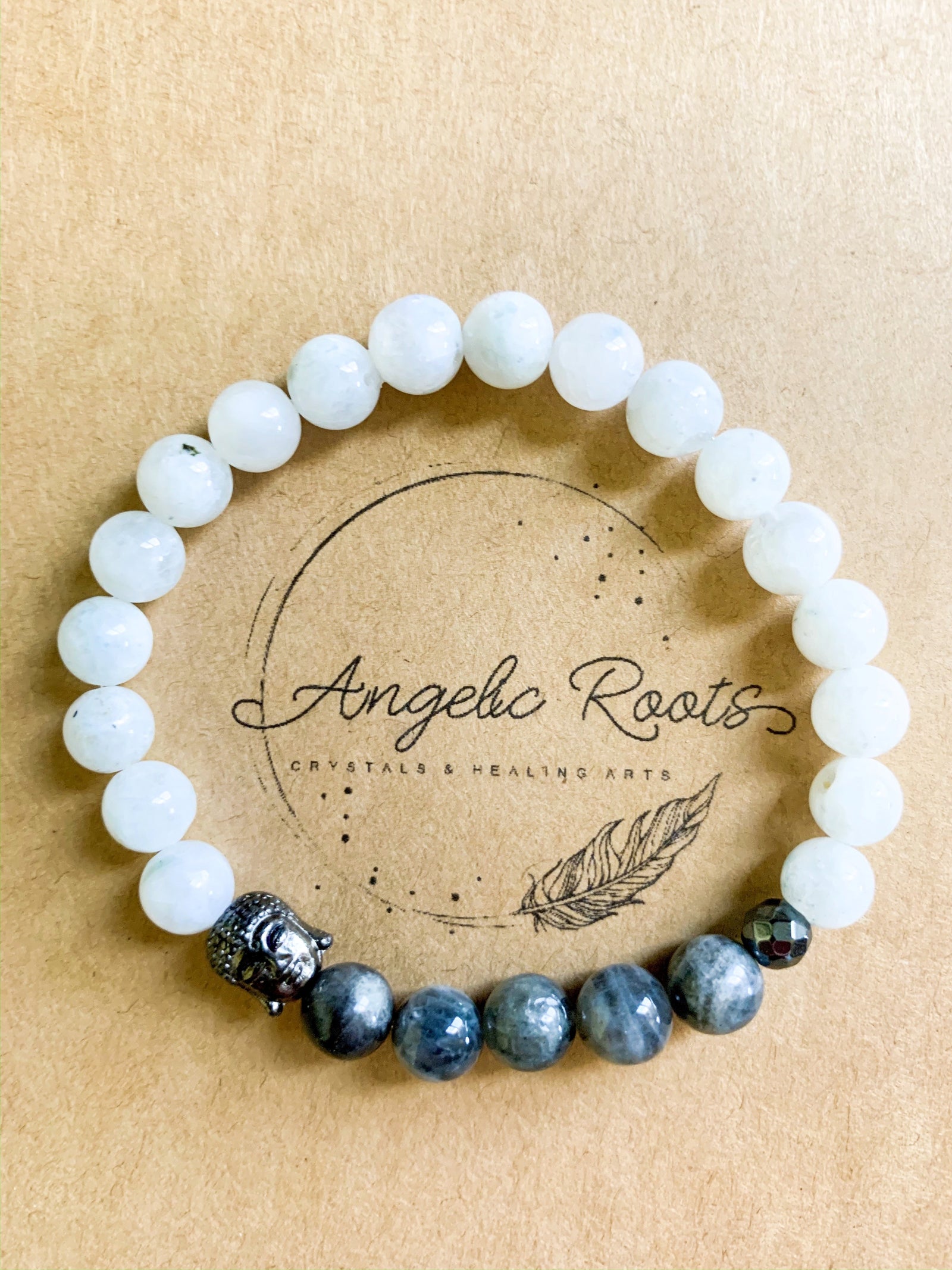 Moonstone, Labradorite, and Hematite Beaded Bracelet || Reiki Infused