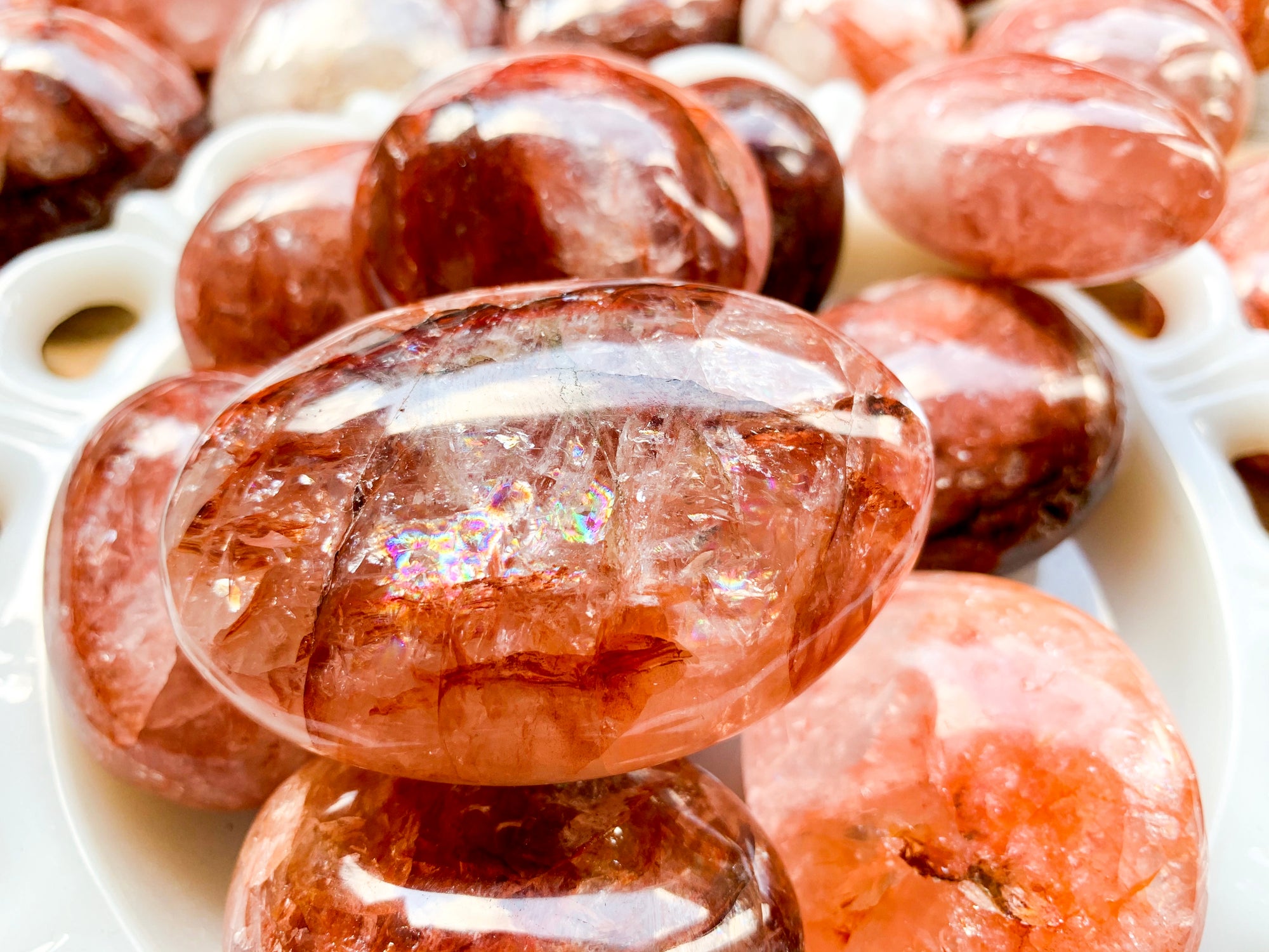 Hematoid (Fire) Quartz Palm Stone