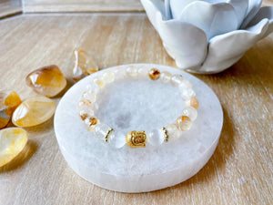 Golden Healer & Selenite Buddha Bracelet || Reiki Infused