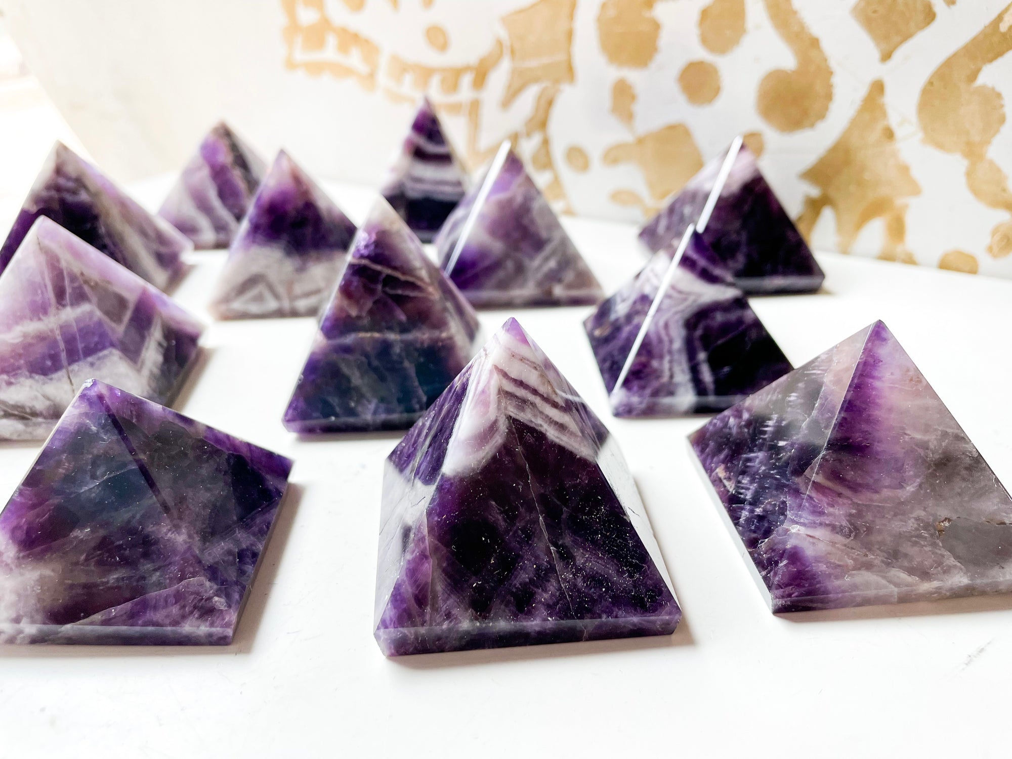 Chevron Amethyst Pyramid