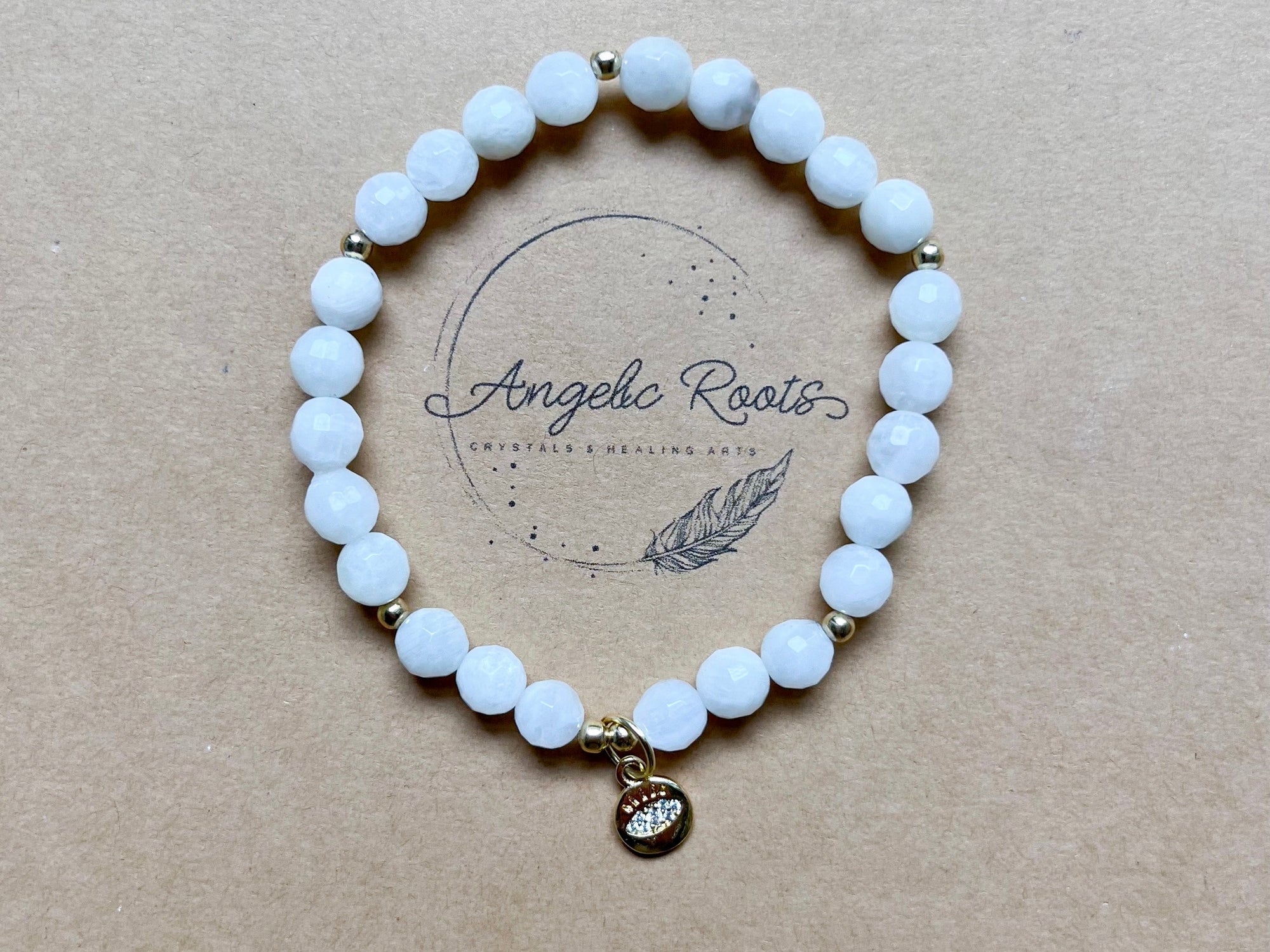 Moonstone Evil Eye Beaded Bracelet || Reiki Infused