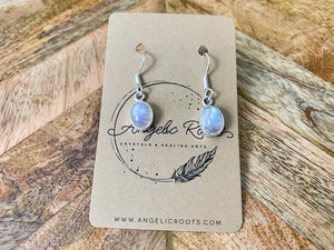 Moonstone Oval Drop Earrings - Small