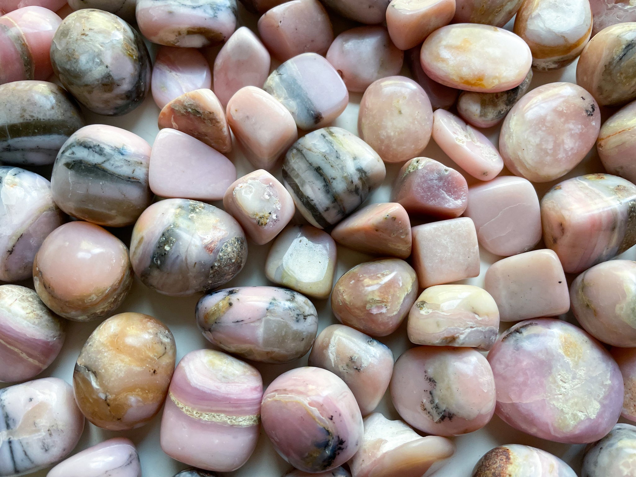 Pink Opal Tumbled Stone - Angelic Roots