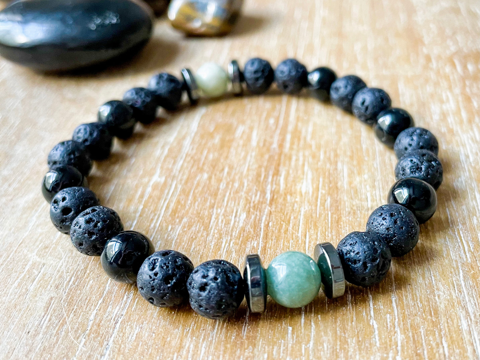 Masculine Line || Jade, Lava & Black Tourmaline Bracelet