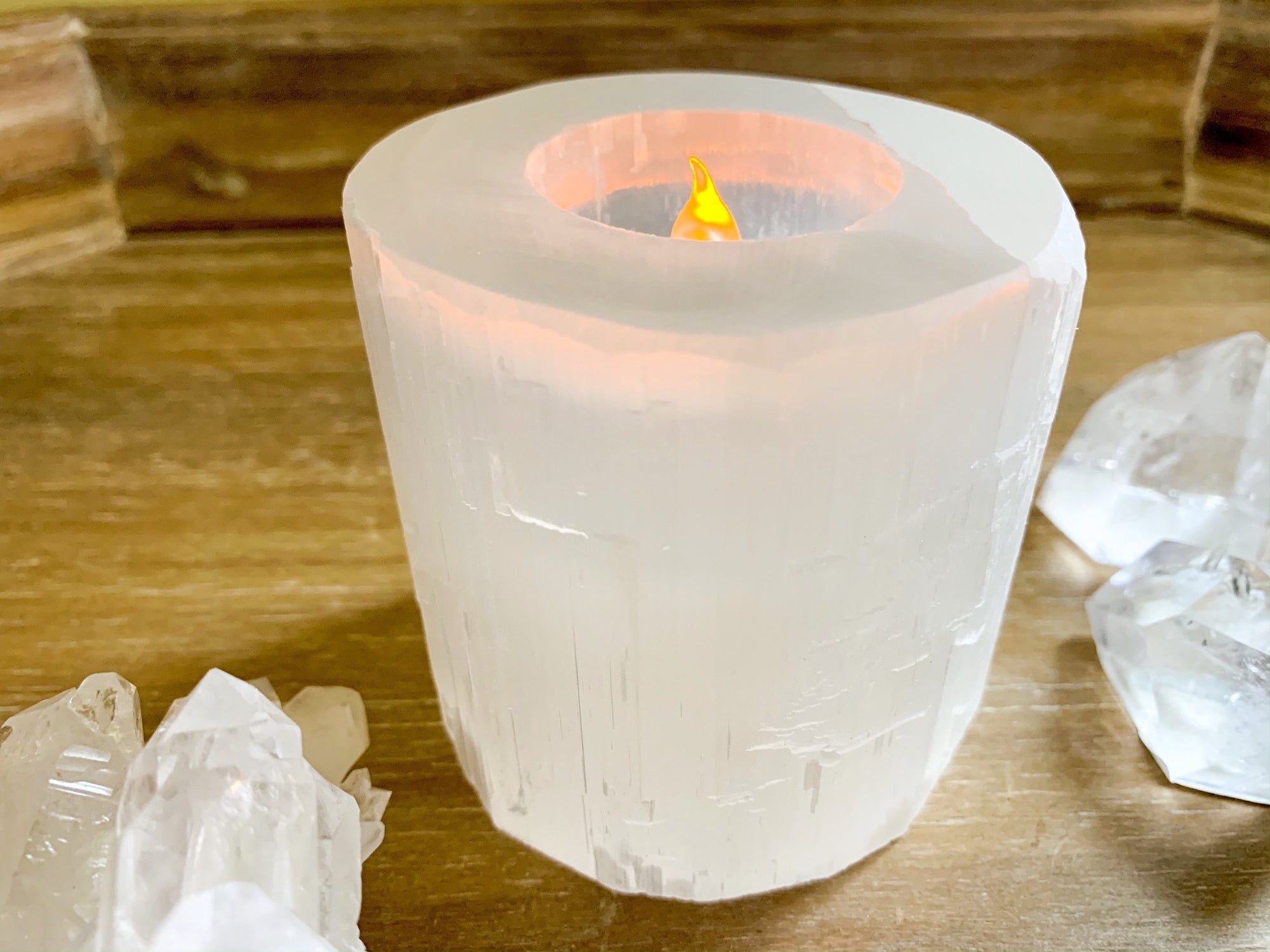 Selenite Tealight Candle Holder