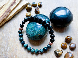 Masculine Line || Onyx & Kambaba Jasper Bracelet || Reiki Infused