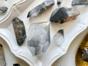 Grey Lithium Phantom Ghost Quartz Raw Points