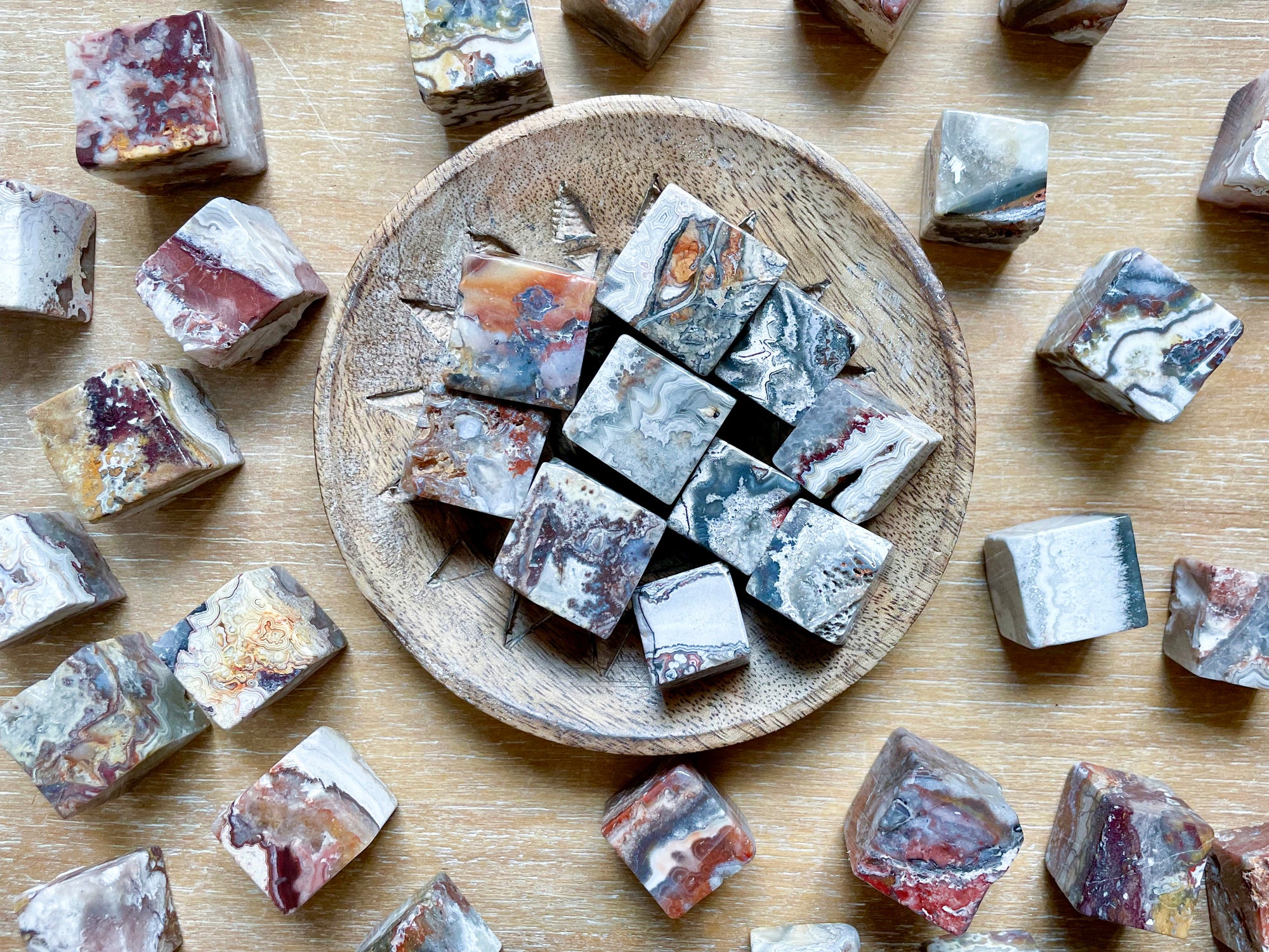 Mexican Crazy Lace Sardonyx Cubes