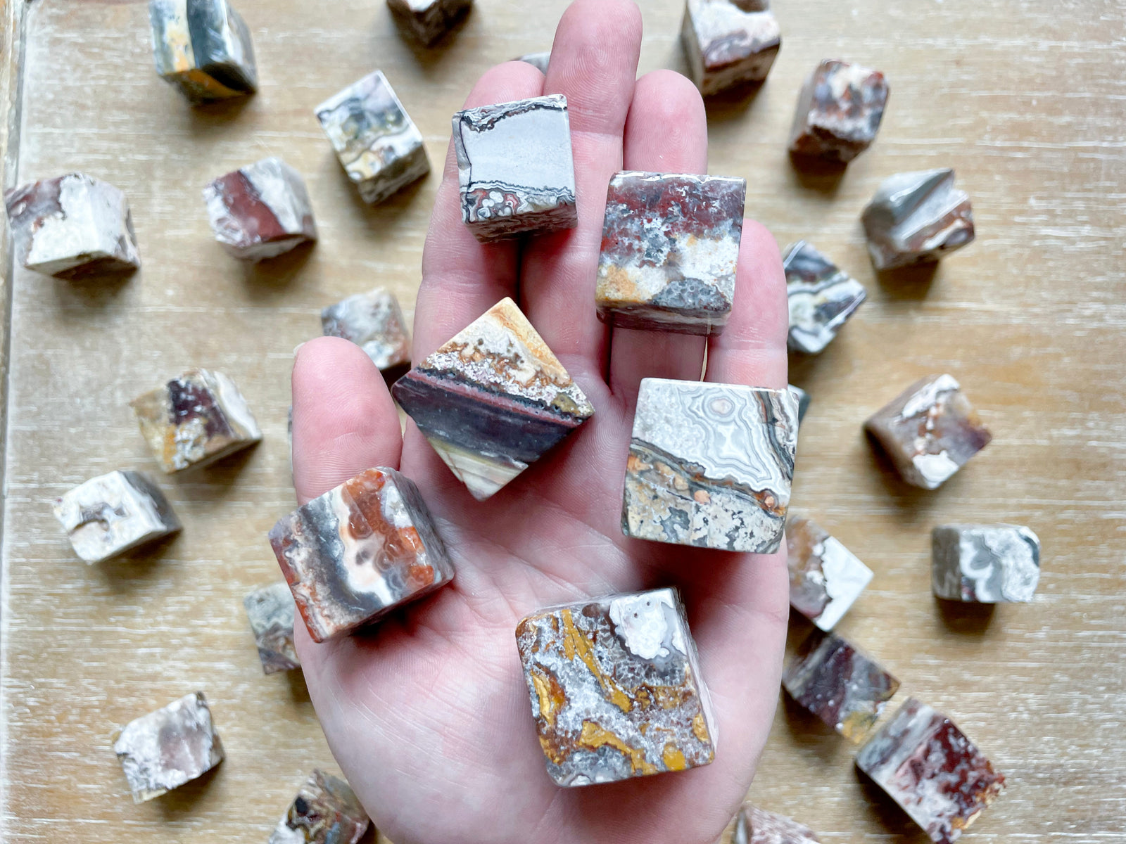 Mexican Crazy Lace Sardonyx Cubes