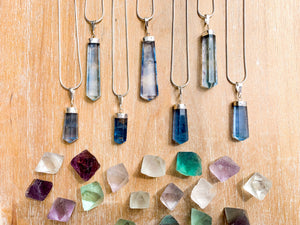 Rainbow Fluorite Point Necklace