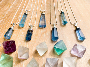 Rainbow Fluorite Point Necklace