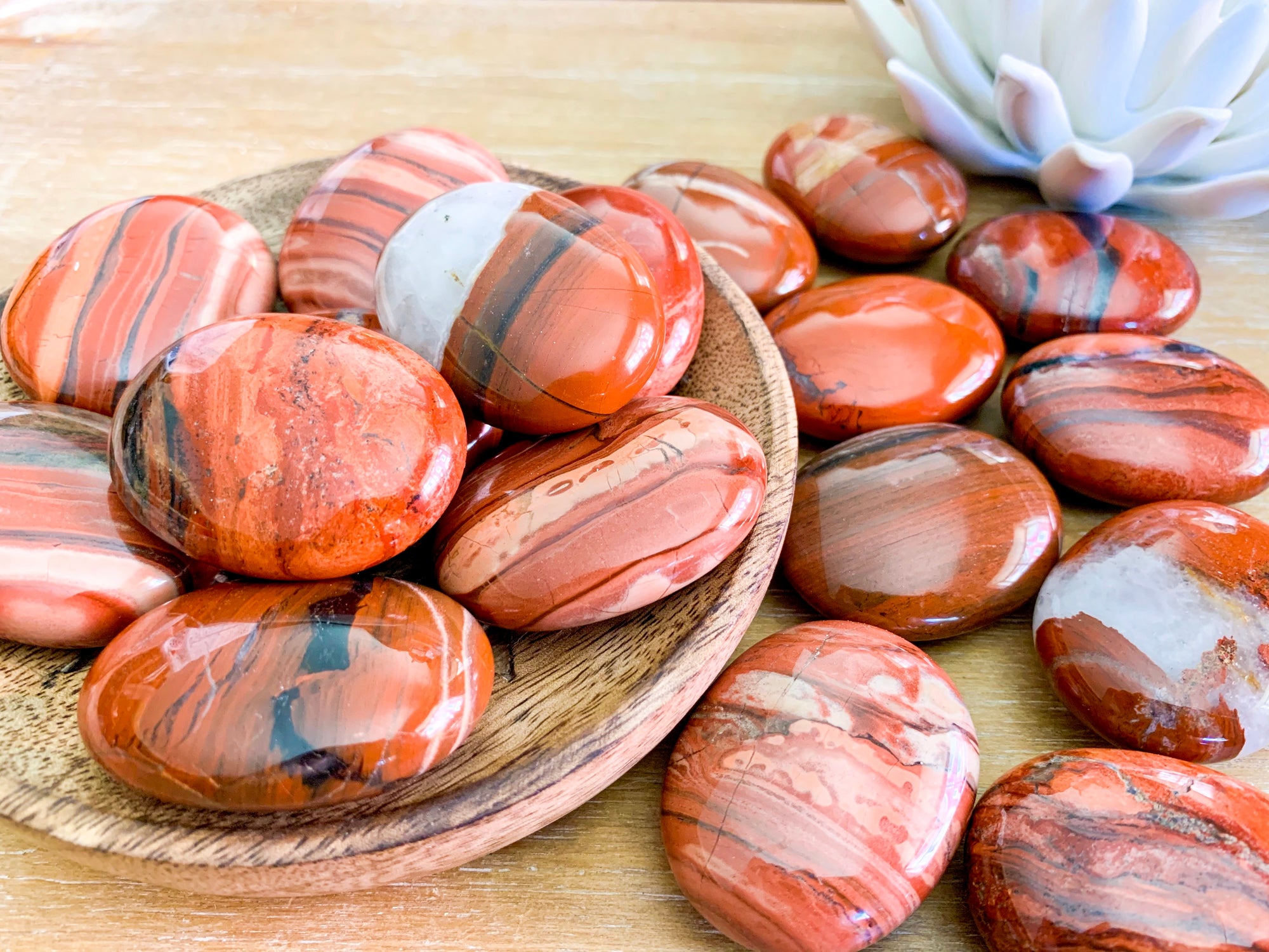 Red Brecciated Jasper Palm Stone