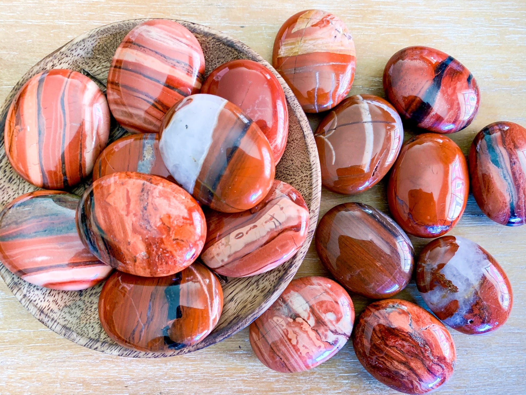 Red Brecciated Jasper Palm Stone