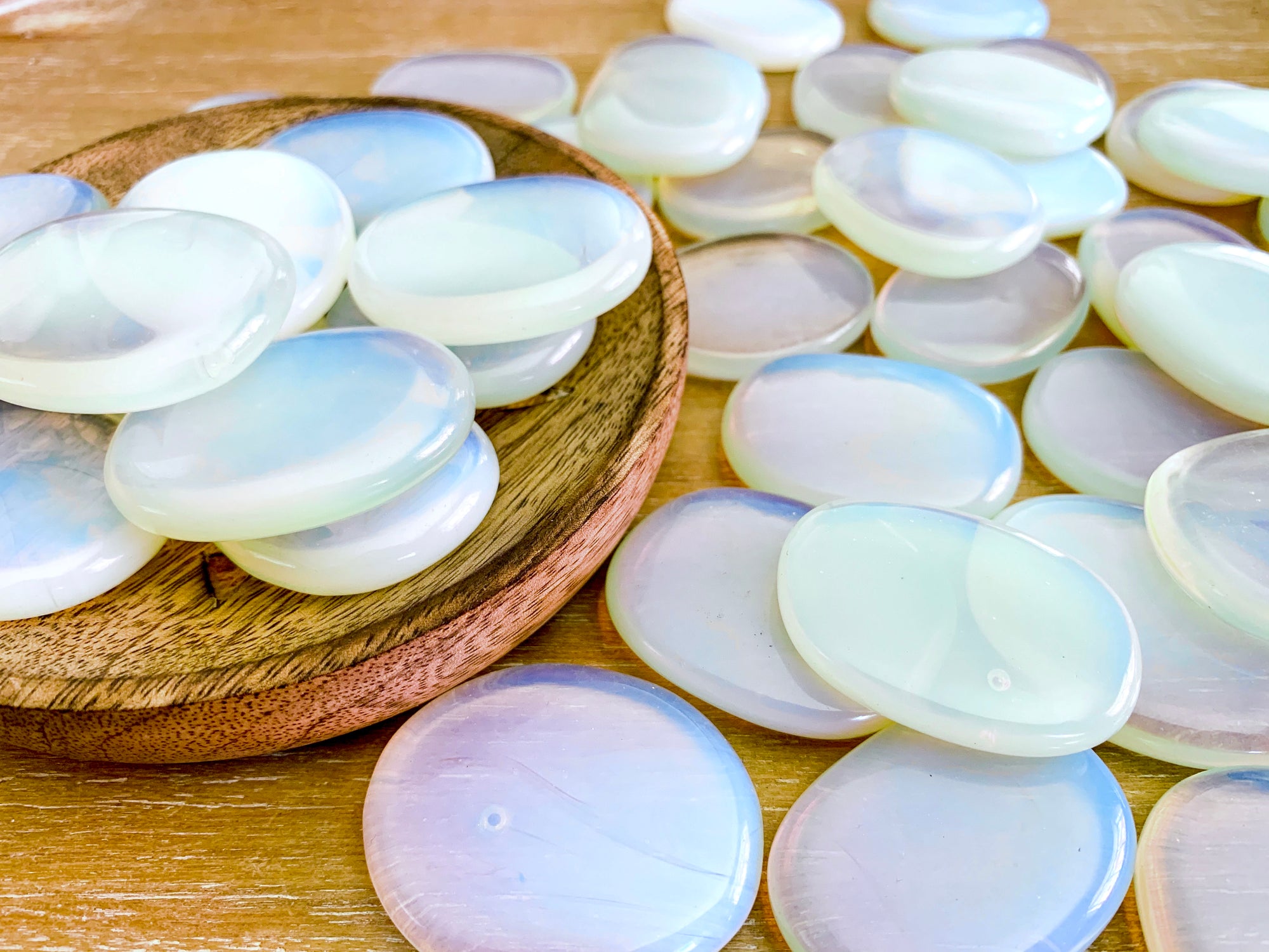 Opalite Flat Palm Stone