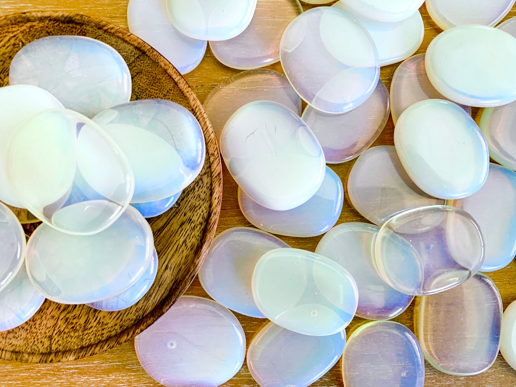 Opalite Flat Palm Stone